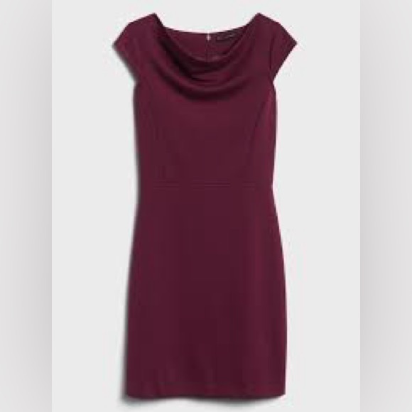 New but no tag | Banana Republic | size 4 | maroon cowl neck dress - Picture 3 of 6